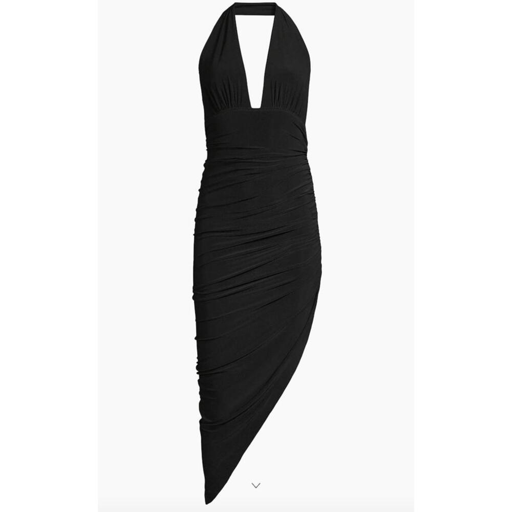 Norma Kamali Black Halter Midi Dress